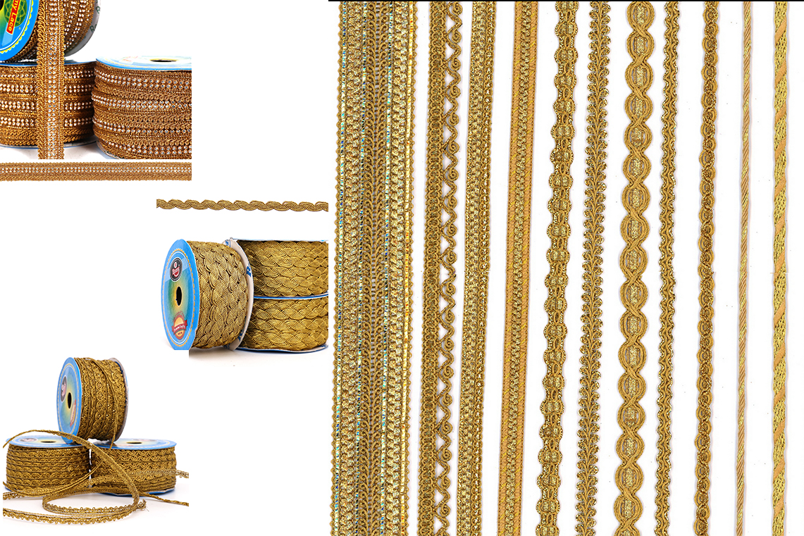 Antique Gold Lace Manufacturer and Supplier - Romy Lace - Best Lace Manufacturer in Surat, India